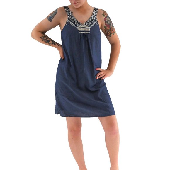 Old Navy Dresses & Skirts - OLD NAVY Chambray Halter Embroidered Dress #AW13